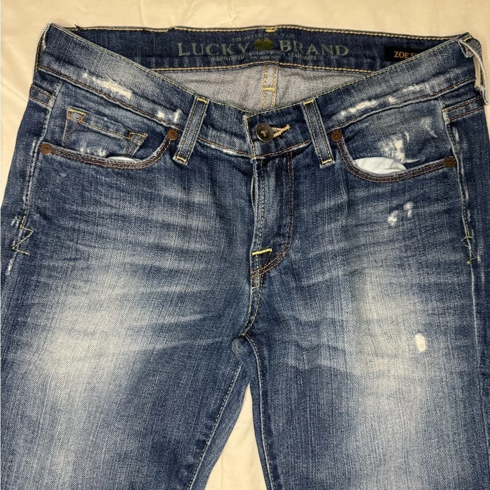 Lucky Brand Blue Straight Jeans with Vintage Distressing NoSize Tag.  #27